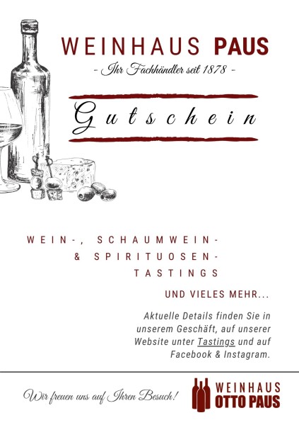 Gutschein Weinhaus Paus 150€ günstig kaufen