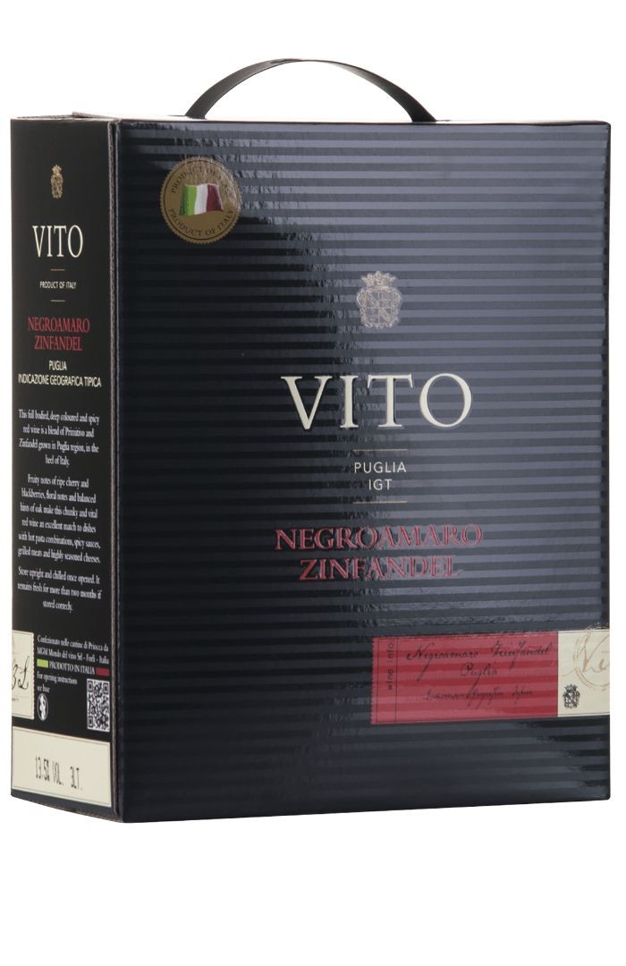 Vito Rosso Puglia Negroamaro Zinfandel Bag in Box BIB 3,0L Apulien Mondo del Vino