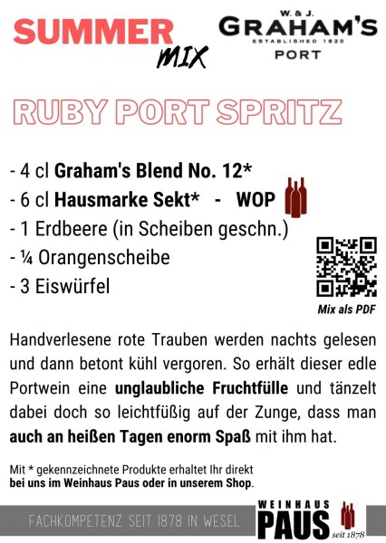 Summer-Mix für Graham's No 12 Ruby Port Blend Douro