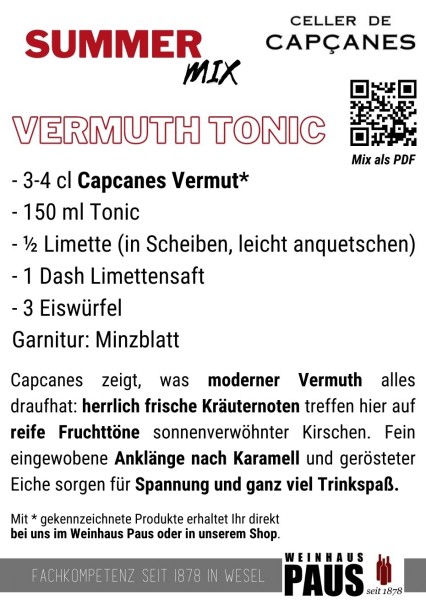 Summer-Mix für Celler de Capcanes Vermut de Capcanes Wermut