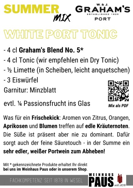 Summer-Mix für Graham's White Port Blend No 5 Douro 0,75L