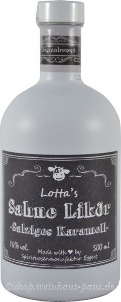 Lotta's Sahne-Likör mit salzigem Karamell von der Spirituosenmanufaktur Eggert