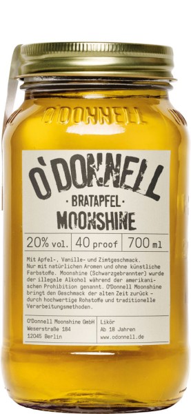 O'Donnell Moonshine Bratapfel 0,7L 20% günstig kaufen