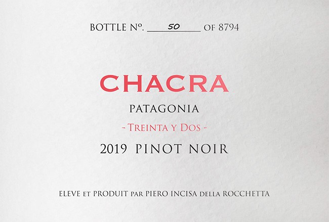 Bodega Chacra Treinta y Dos Pinot Noir 2019